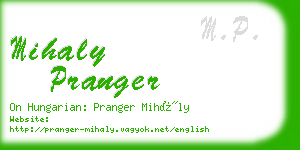 mihaly pranger business card